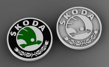 skoda 3d print model in sculpture 3dexport auto key ring car logo art signs logos 3d print model - Mito3D