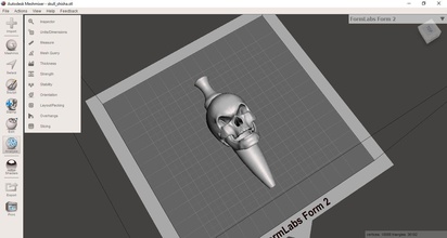 skull goteo 3d impresión modelo in figuritas 3dexport cráneo tipo vape 3d print model - Mito3D