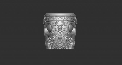 skull wineglass scull viking print printable 3d print model - Mito3D