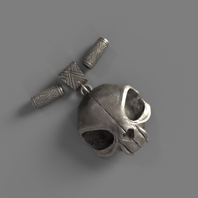 skull 3d print model pendants pendant jewelry art death silver metal 3D print model - Mito3D