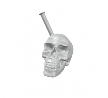 crânio quebrado escultura morto morte diabo cérebro dor coroa caso bainha humano anatomia homem osso 3d print model - Mito3D