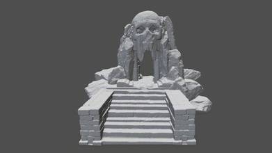 cranio grotta roccia rocce calcolo scogliera montare montagna muschio mosy neve sabbia deserto foresta 3d print model - Mito3D