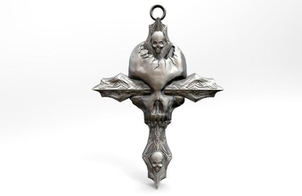 skull cross pendant 3d print model in pendants 3dexport jewelry jewel art fashion 3d print model - Mito3D