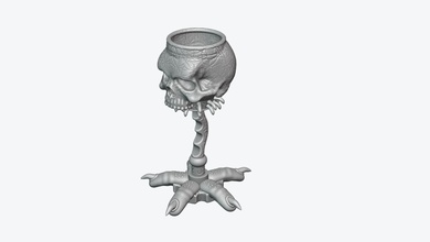 skull cup bone decorative dark chalice 3dprint art sculptures skeleton 3d print model - Mito3D