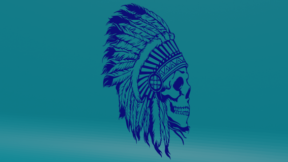 skull feathers signs logos 3d print model - Mito3D