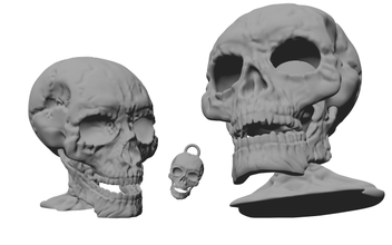 Schädel Figur Schlüsselbund Stand 3d drucken Knochen Skelett Skulptur unheimlich Qualität Teile realistisch 3d print model - Mito3D