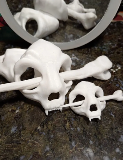 cráneo horquilla 3d impresión modelo in 3dexport zbrush gotica gato 3d print model - Mito3D