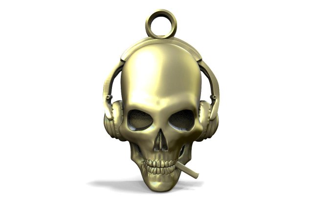 skull headphones pendant 