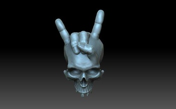 cranio corna bas sollievo coppia scheletro roccia decorazione arredamento pannello figurina demone 3d print model - Mito3D