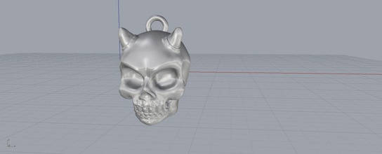 calavera el cráneo de la fantasía colgante 3d print model - Mito3D