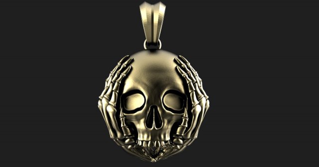 skull pendant pendants jewelry jewel 3d print 3D print model - Mito3D