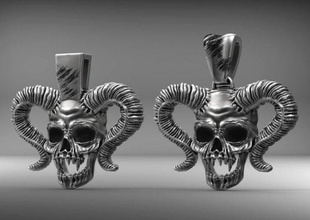 skull pendant horns jewelry pendants pendant printable horror silver monster jeweler skull skulls medallion horns jewel sterling halloween anatomy teeth art rock sculpture