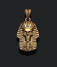 cráneo faraón colgante pendiente 3d impresión modelo in colgantes 3dexport joya joyería collar egipto tutankamón egipcio momia tutenchamun pirámide faraon tutanhamon paravon sarcófago skul squl skelet 3d print model - Mito3D