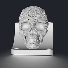 cráneo podio 3d impresión modelo Víspera Santos cabeza humano hueso calabaza horror escalofriante casa decoración 3d print model - Mito3D