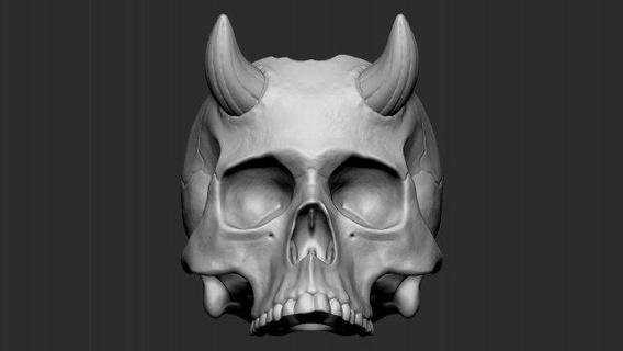 skull pot horns sculpture decor flowers cup cranium anatomy figurine dark halloween death 3d print model - Mito3D