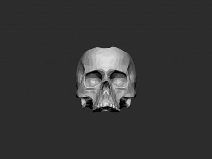 skull pot low-poly  sculpture skull lowpoly cranium human figurine death life pot flower flower-pot  3d print model - Mito3D