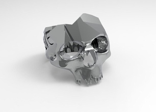 skull ring love desing 3d print model - Mito3D