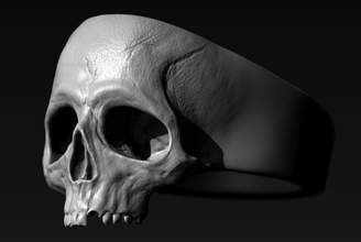 crânio anel 3d impressão modelo in argolas 3dexport morrer yzk 3d print model - Mito3D