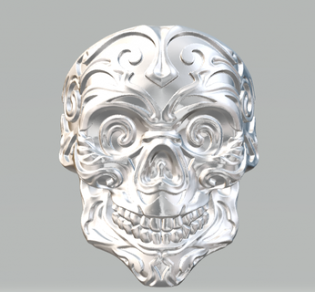 crânio anel argolas Ringkull Bruxas 3d print model - Mito3D