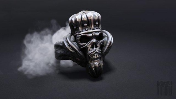 skull ring crown  rings jewellery luxury men mystical skull ring crown fashion beauty sculpt stereolithography design wax printable style print jewel king  3d print model - Mito3D
