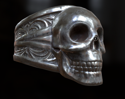 cráneo anillo plata anillos calavera joyería skull ring jewelry rings oro imprimible joya motociclista Moda impresión diseño 3dprinted 3d print model - Mito3D