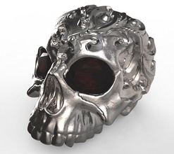 anel de caveira arquivo stl impressão 3d skullring skullrock crânio jóias jewelryart jewelrymodel 3d print model - Mito3D