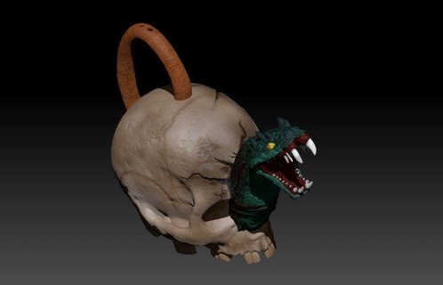 skull teapot sculpture assassins snake poison crack tea pot container recipient 3d print model - Mito3D