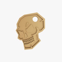 crâne bibelot 3d impression modèle in porte clés 3dexport cerveau symbole silhouette forme souvenir mort tête morte 3d print model - Mito3D