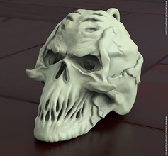 crâne vol4 pendentif joyau ornement collier squelette de la mode d'argent le motard chaîne 3d print model - Mito3D