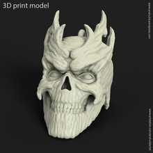 cranio vol 7 ciondolo 3d modello di stampa ornamento la collana biker argento moda accessori halloween 3d print model - Mito3D