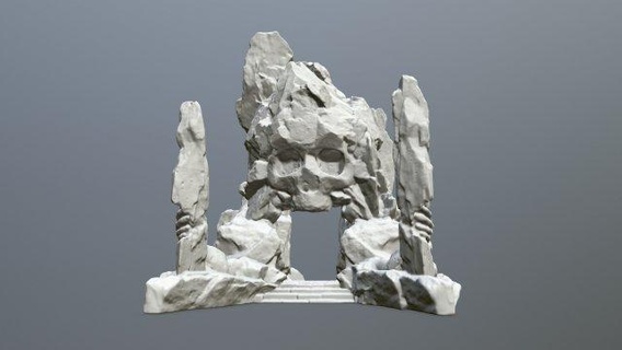 skullgate1stl Jeu accessoires Roche impression statue 39 homme ruiner effigie sculp sculpter sculpture rochers 3d print model - Mito3D