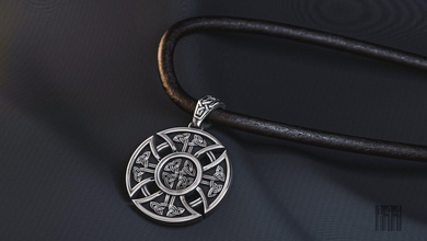 slavic-aryan equilateral cross in a circle 3d print model pendants 3dexport jewelry slavic aryan pendant trappings decoration pattern luxury ornament design jewellery wax printable paganism pagan 3d print model - Mito3D