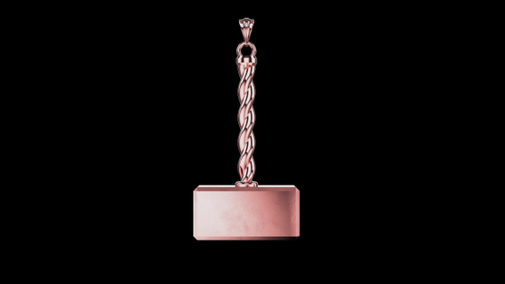 mazza martello pendente 3d stampa modello in ciondoli 3dexport gioielleria gioiello collana tor oro argento stampabile amuleto prototipazione timone thor mjolnir 3d print model - Mito3D