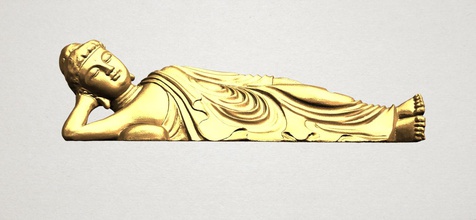 uyuyor buda 01 3d yazdır model in madeni paralar rozetler 3dexport iç dış tarihi mimari asya çince hintli budist din bodhisattva shakyamuni tapınak şakak mabet dekor heykel gautama ibadet minyatürler 3d print model - Mito3D