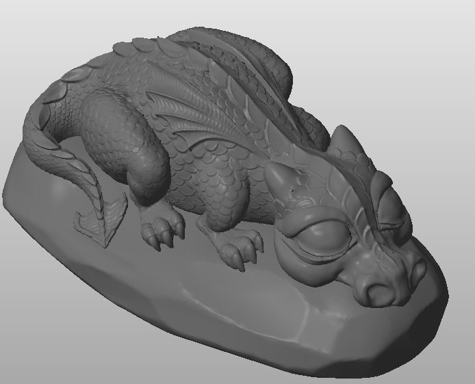 dragon endormi de fantazy la sculpture jardin 3D print model - Mito3D