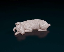 sleeping schnauzer schnauzer sleep dog animal stl figure print obj pet miniatures mammal printable statue