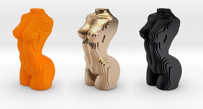 geschnitten weiblich torso modell 3d drucken spielzeuge 3dexport frau skulptur einzigartig geometrisch modelle gedruckt geometrie designtech architekten mamunur rashid parametrisch design xeebone 3d print model - Mito3D