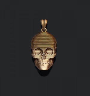 sliced skull pendant 3d print model pendants biker bone jewel jewellery jewelry ringskull sculpt sculpture skul scul necklace rino rhino skeleton skelet skilet 3dprint solidscape slice 3d print model - Mito3D