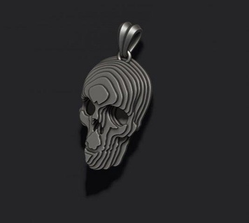 sliced skull pendant v2 3d print model pendants biker bone jewel jewellery jewelry ringskull sculpt sculpture skul scul necklace rino rhino skeleton skelet skilet 3dprint solidscape slice 3d print model - Mito3D