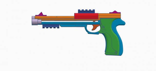 sapan tabanca dikkatli oyuncaklar eğlence atış 3d print model - Mito3D