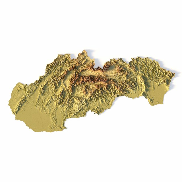 slowakei terrain stl 3d drucken modell 3dexport land linderung geographie kontinent berg erde karte topographie topo höhe elevation atlas 3D print model - Mito3D