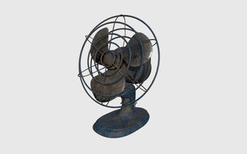 pequeno ar hélice ventilador sujeira industrial metal oxidado equipamento resfriamento ventilação condicionador propelle pbr 3d print model - Mito3D