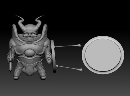 pequeno cavaleiro crânio cabeça monstros criaturas estatueta 3dprint 3d print model - Mito3D