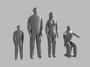 pequeña detallado personas 3d impresión modelo in mujer 3dexport cuerpo niño fdm hembra juegos niña cabeza humano masculino hombre miniatura sentado asiento juguetes 3d print model - Mito3D