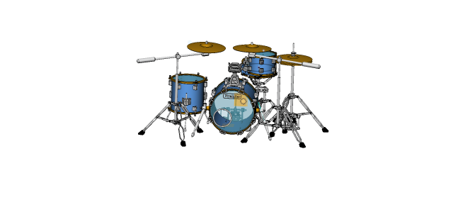 small model acoustic drum kit decor mini 3d print model - Mito3D