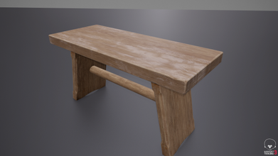 piccolo legno panchina rustico sedia medievale esterno parco posti sedere legna 3d print model - Mito3D