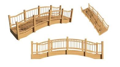 petit bois pont jardin parc décoration extérieur décoratif élément 3d print model - Mito3D