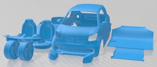 inteligente brabus imprimible coche vehiculo automotor espacio scalextric Tamiya rc miniz pasatiempo micro 3d print model - Mito3D