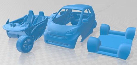 smart fortwo coupe 2011 printable car 3d print model in automotive 3dexport slot scalextric tamiya rc miniz hobby micro 3d print model - Mito3D