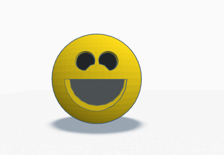 smiley face 3d print model shape emoji happy sphere 3dprintable 3d print model - Mito3D